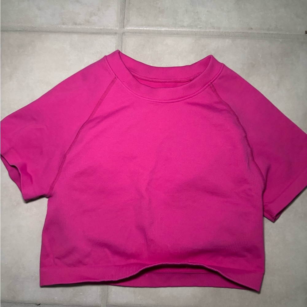 Vibrant Pink Cropped T-Shirt